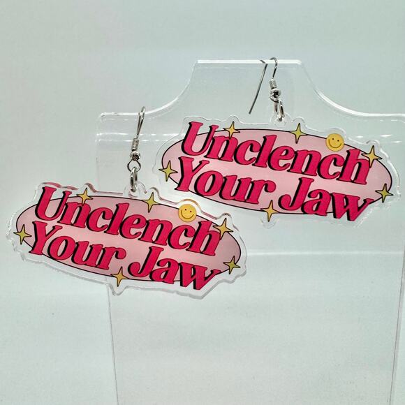 Unclench Your Jaw - Funny Earrings - Anxiety Earrings - Attitude Accessories - Picture 1 of 8